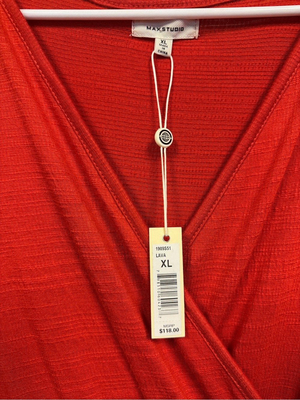 Max Studio Red Tiered Wrap Dress XL NWT - Picture 4 of 7